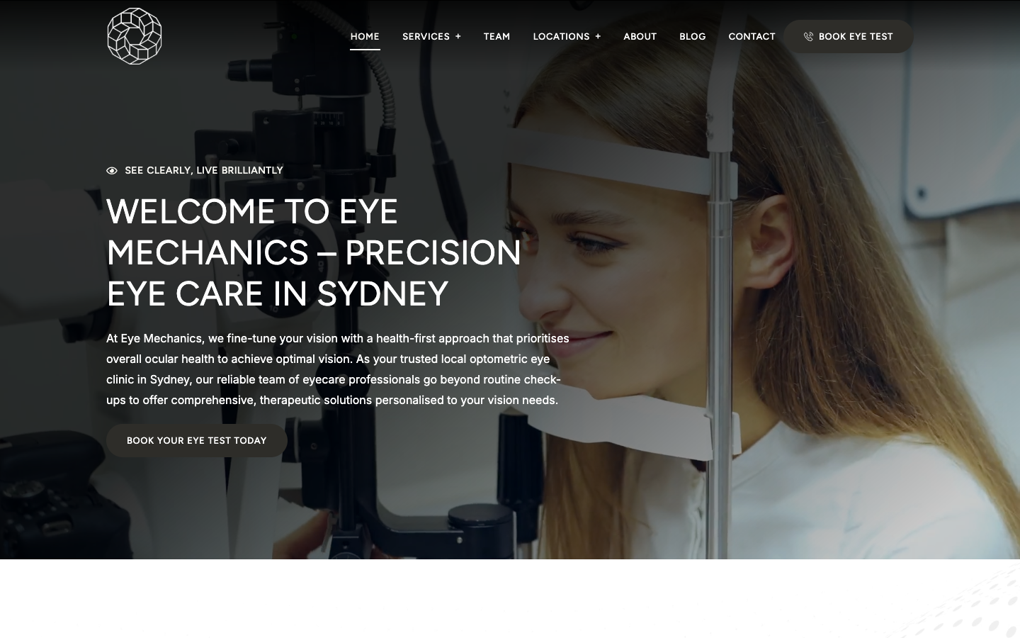 Eye Mechanics Website Screenshot