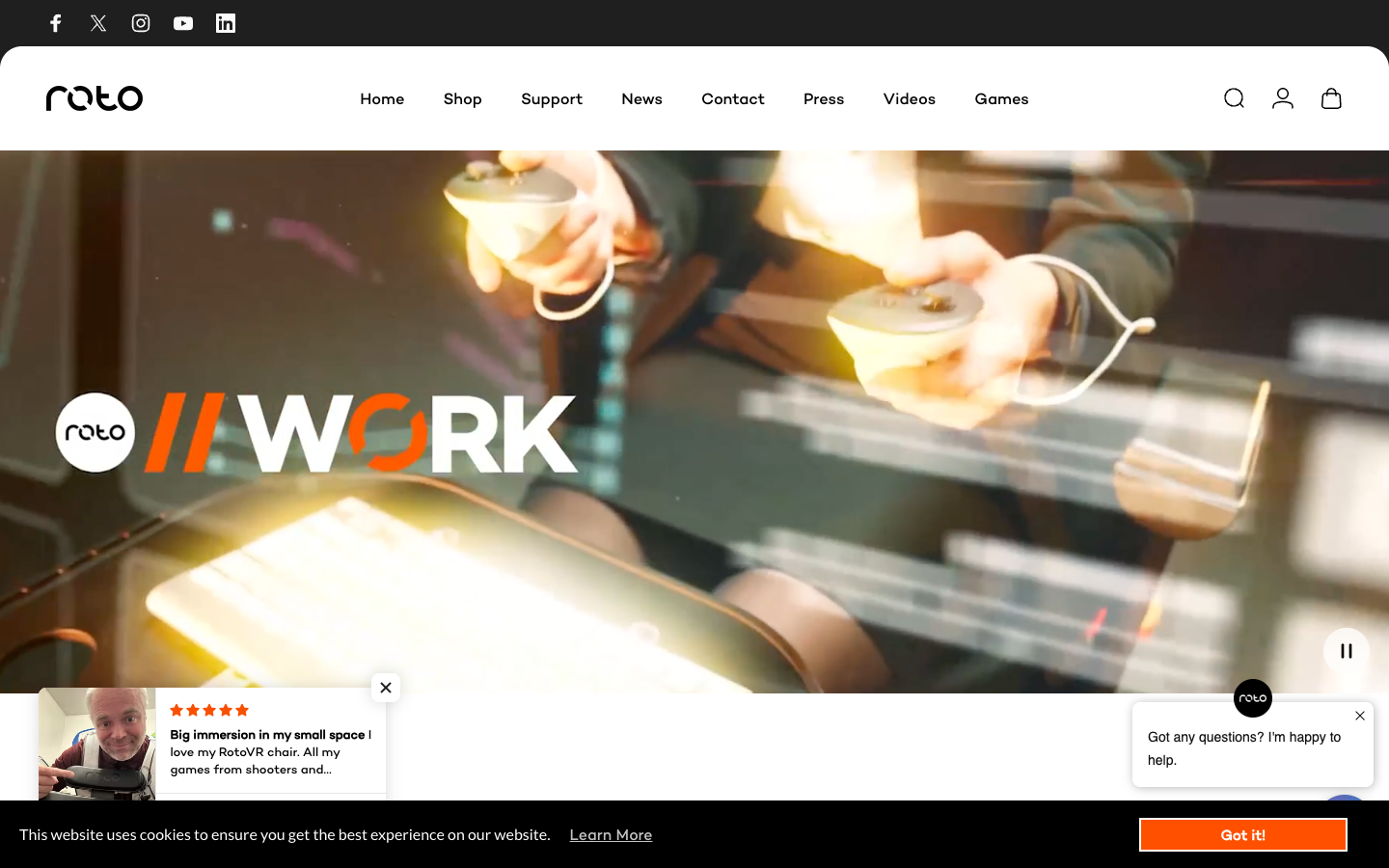 RotoVR Website Screenshot